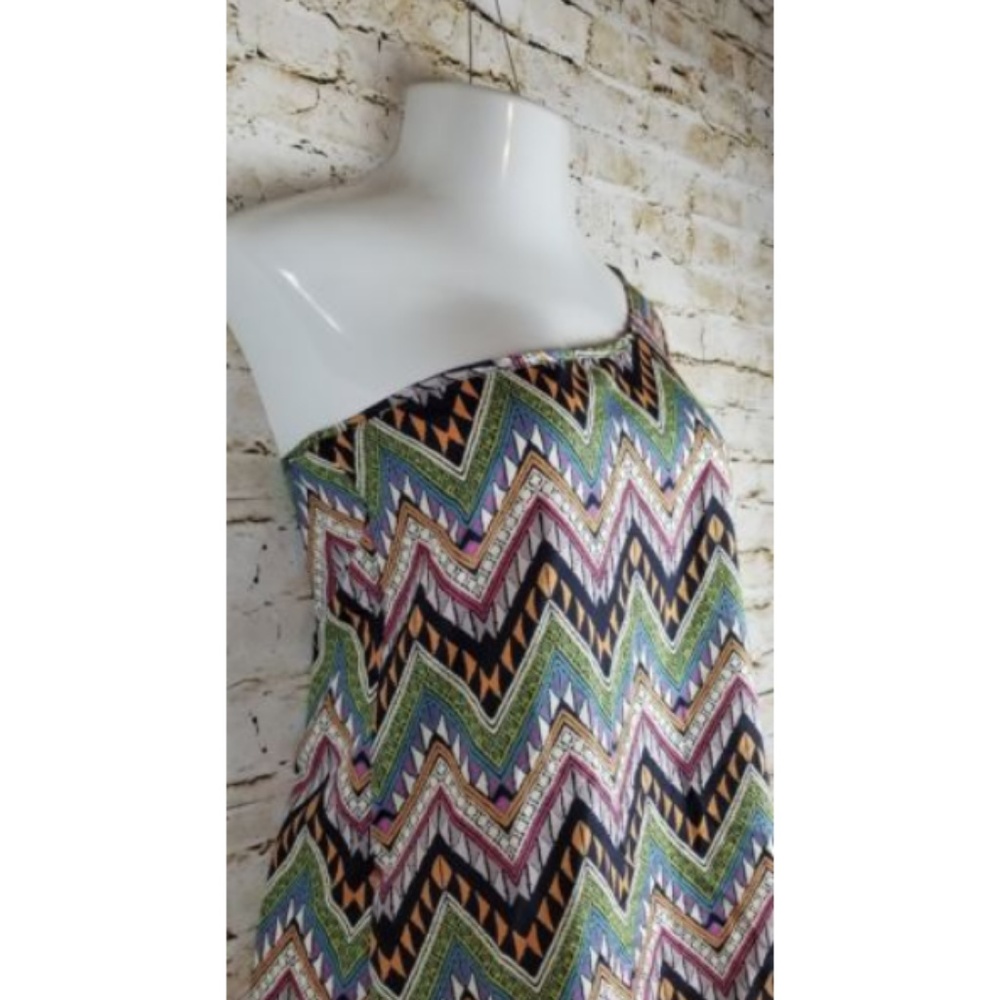 B Sharp One Shoulder Blouse Top Aztec L - Picture 2 of 7